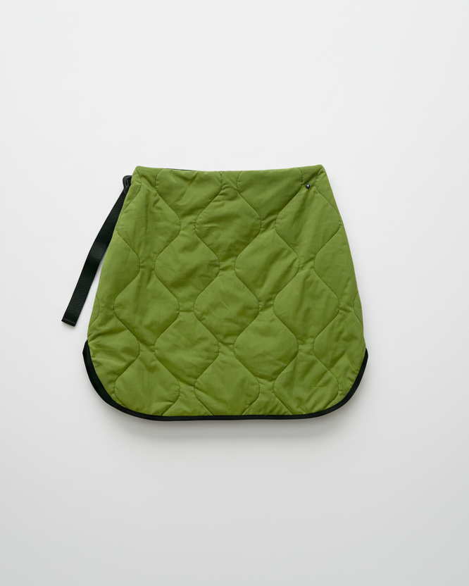 Green quilted sustainable mini skirt MARJ