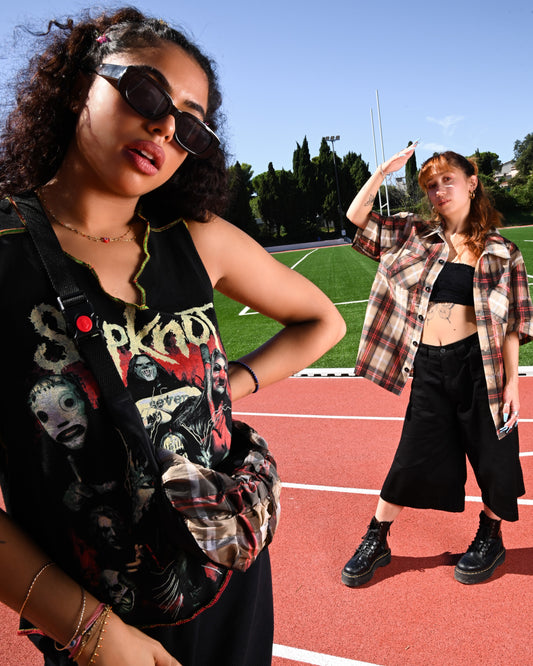 Pantacourt large en Twill Noir