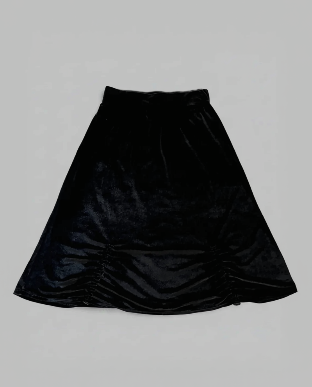 Velvet Gathered Skirt