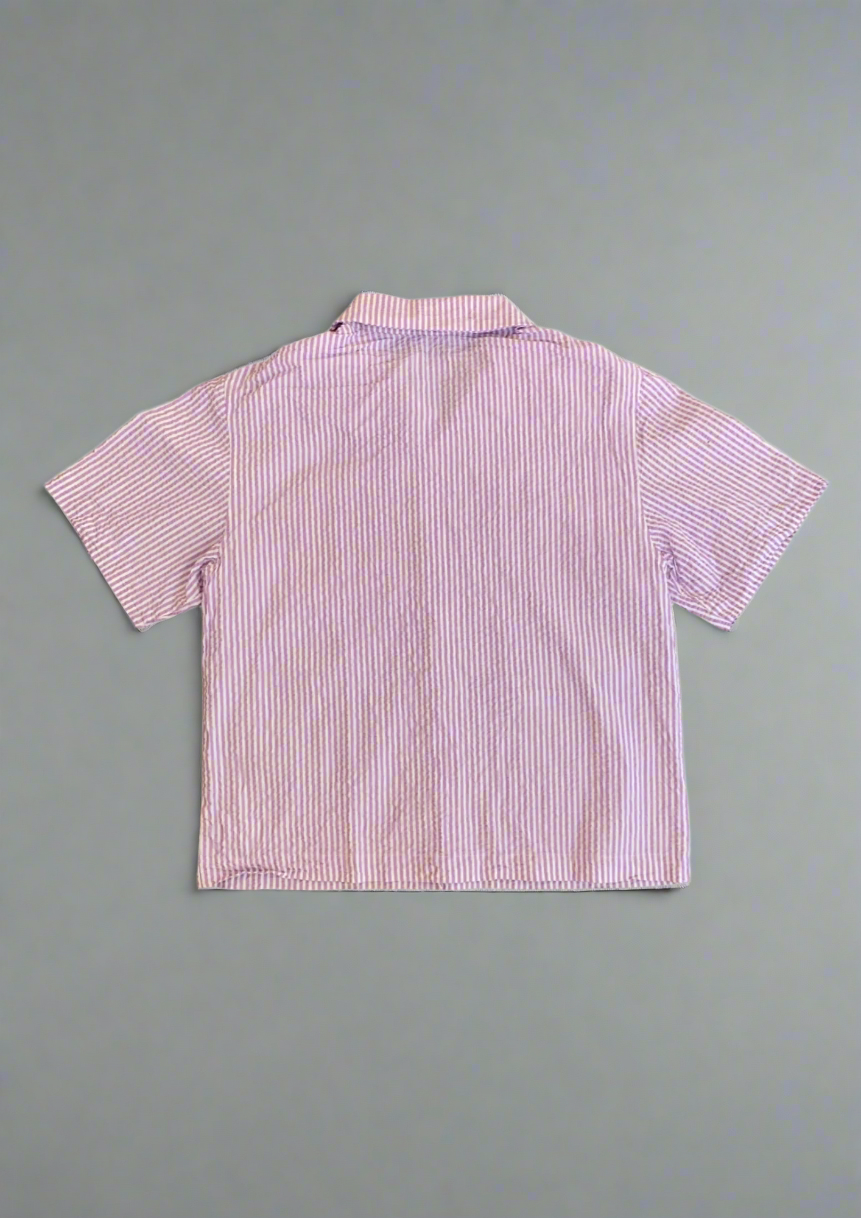 MARJ ethical streetwear summer shirt in upcycled seersucker