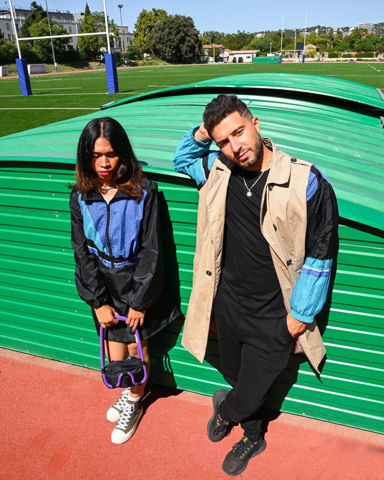 MARJ sportswear upcycling and second hand trench coat genderless